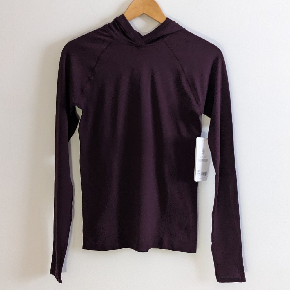 NWT Athleta Momentum Seamless Hoodie, Spiced Cabernet, Small